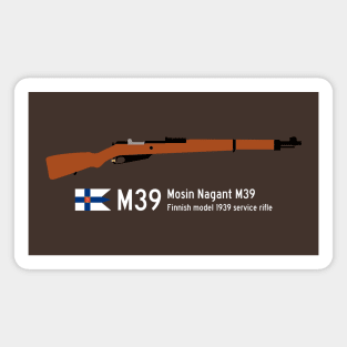 Finnish M39 Mosin Nagant M39 Historical Finnish model 1939 service rifle white Magnet